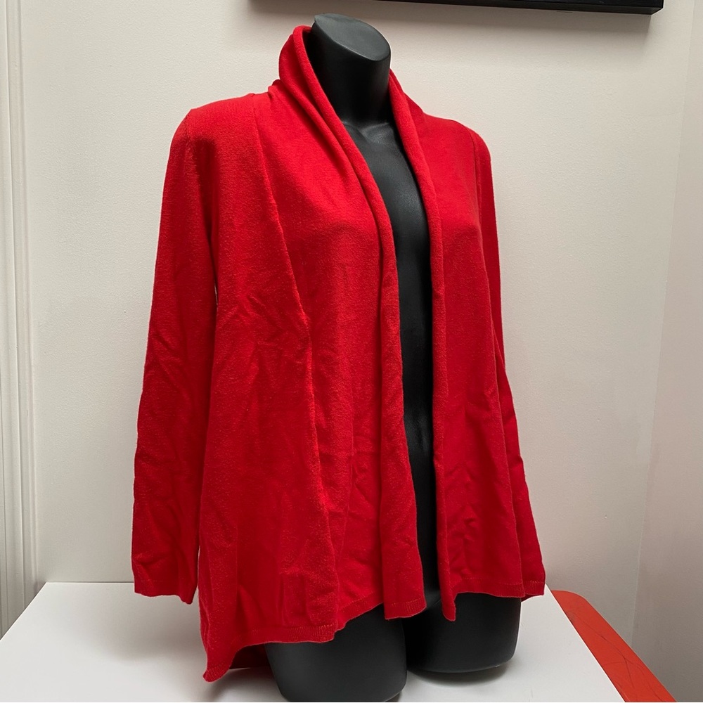 Zara Red Cowlneck Open Cardigan